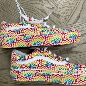 Funky rainbow platform Vans.  Never been worn!